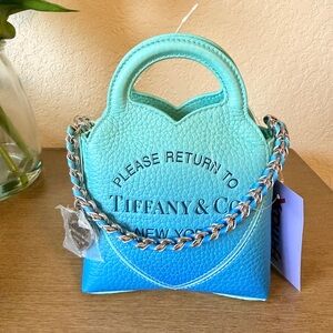 Return to Tiffany Mini Tote Bag in the Tiffany Blue ombré leather